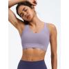 imageYvette Womens Cross Back Sports Bras UNeck Yoga Bra with Wide Straps ampamp Fixed Pads for Workout GymLavender