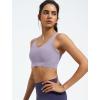 imageYvette Womens Cross Back Sports Bras UNeck Yoga Bra with Wide Straps ampamp Fixed Pads for Workout GymLavender