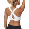 imageYvette Criss Cross Back Yoga Bra with Removable Pad Sports Bras for Women Light Support SexyWhite
