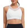 imageYvette Racerback High Neck Sports Bra High Support Sports Bras for Women No Bounce Soft Moisture Wicking Supportive RunningWhite
