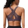 imageYvette Sports Bra High Impact Adjustable Criss Cross Back Full Support for Large Bust No BounceDark Purple