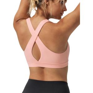 imageYvette Criss Cross Back Yoga Bra with Removable Pad Sports Bras for Women Light Support SexyPink