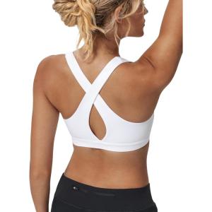 imageYvette Criss Cross Back Yoga Bra with Removable Pad Sports Bras for Women Light Support SexyWhite