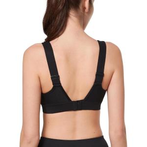 imageYvette Supportive Adjustable Sports Bras for Women High Impact Molded Cup Sports Bra Large Bust Wireless RunningBlack