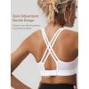 imageYvette Womens Sports Bra with Adjustable BackSexy V Neck Bra 2in1 Design for Yoga ampamp Daily WearWhite