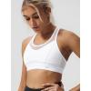 imageYvette Womens Sports Bra with Adjustable BackSexy V Neck Bra 2in1 Design for Yoga ampamp Daily WearWhite