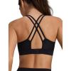imageYvette Womens Sports Bra with Adjustable BackSexy V Neck Bra 2in1 Design for Yoga ampamp Daily WearBlack
