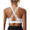 imageYvette Womens Sports Bra with Adjustable BackSexy V Neck Bra 2in1 Design for Yoga ampamp Daily WearWhite