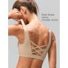 imageYvette Cross Back Yoga Bra U Neck Wide Straps Sports Bra with Removable CupsLight Brown