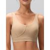 imageYvette Cross Back Yoga Bra U Neck Wide Straps Sports Bra with Removable CupsLight Brown