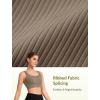 imageYvette Workout Sports Bra for Women RibKnit Patchwork Design Elastic Wide StrapGrey
