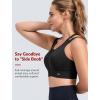 imageYvette Front Closure High Support Sports Bras for Women Double Strpas Plus Size Sports Bra with Sewn in PadsBlack