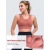 imageYvette Front Closure High Support Sports Bras for Women Double Strpas Plus Size Sports Bra with Sewn in PadsRose Red