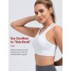 imageYvette Front Closure High Support Sports Bras for Women Double Strpas Plus Size Sports Bra with Sewn in PadsWhite