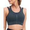 imageYvette Front Closure High Support Sports Bras for Women Double Strpas Plus Size Sports Bra with Sewn in PadsHaze Blue