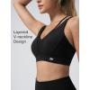 imageYvette VNeck Yoga Bra with Fixed Cups CrossBack Design Sports Bras Workout Crop Top for WomenBlack