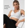 imageYvette VNeck Yoga Bra with Fixed Cups CrossBack Design Sports Bras Workout Crop Top for WomenWhite