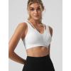 imageYvette VNeck Yoga Bra with Fixed Cups CrossBack Design Sports Bras Workout Crop Top for WomenWhite