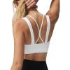 imageYvette VNeck Yoga Bra with Fixed Cups CrossBack Design Sports Bras Workout Crop Top for WomenWhite