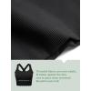 imageYvette Longline Cross Strap Yoga Sports Bras for Women Wide High Sides Light Support Cropped Tank TopBlack
