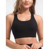 imageYvette Criss Cross Back Padded Strappy U NeckYoga Sports Bras with Removable Cups Light Support Wireless Bra Cropped Tank TopBlack
