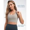 imageYvette Criss Cross Back Padded Strappy U NeckYoga Sports Bras with Removable Cups Light Support Wireless Bra Cropped Tank TopGrey