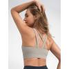 imageYvette Criss Cross Back Padded Strappy U NeckYoga Sports Bras with Removable Cups Light Support Wireless Bra Cropped Tank TopGrey