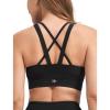 imageYvette Criss Cross Back Padded Strappy U NeckYoga Sports Bras with Removable Cups Light Support Wireless Bra Cropped Tank TopBlack