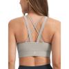 imageYvette Criss Cross Back Padded Strappy U NeckYoga Sports Bras with Removable Cups Light Support Wireless Bra Cropped Tank TopGrey