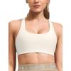 imageYvette Criss Cross Back Removable Cups Padded Strappy U NeckYoga Sports Bras Light Support Wireless Bra Cropped Tank TopBeige