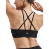 imageYvette Criss Cross Back Removable Cups Padded Strappy U NeckYoga Sports Bras Light Support Wireless Bra Cropped Tank TopBlack