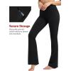 imageYvette Flare Yoga Leggings for Women with Pockets High Waisted Tummy Control Non See Through Gym Workout Bootcut PantsBlack