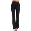 imageYvette Flare Yoga Leggings for Women with Pockets High Waisted Tummy Control Non See Through Gym Workout Bootcut PantsBlack