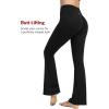 imageYvette Flare Yoga Leggings for Women with Pockets High Waisted Tummy Control Non See Through Gym Workout Bootcut PantsBlack