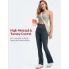 imageYvette Flare Yoga Leggings for Women with Pockets High Waisted Tummy Control Non See Through Gym Workout Bootcut PantsHaze Blue