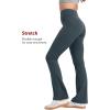 imageYvette Flare Yoga Leggings for Women with Pockets High Waisted Tummy Control Non See Through Gym Workout Bootcut PantsHaze Blue