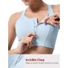 imageYvette Adjustable Front Closure Sports Bras for Women High Support Impact No Bounce Sports Bra Running for Big BreastsBlue