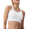 imageYvette Adjustable Front Closure Sports Bras for Women High Support Impact No Bounce Sports Bra Running for Big BreastsWhite