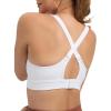 imageYvette Supportive Sports Bra Adjustable Straps Plus Size Workout Running High Impact Sports Bras for Women Sewn in PadsWhite