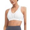 imageYvette V Neck Diamond Mesh Yoga Sports Bra Light Support with Builtin Pads Wireless Bra Cropped Tank TopWhite