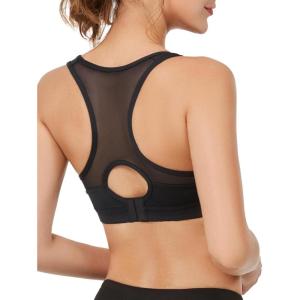 image:imageYvette Plus Size Sports Bras for Women Comfortable Racerback Supporttive Sports Bra Medium Impact WirelessBlack