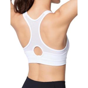 image:imageYvette Plus Size Sports Bras for Women Comfortable Racerback Supporttive Sports Bra Medium Impact WirelessWhite