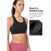 image:imageYvette Front Zip Sports Bras for Women High Support Impact Supportive Running Bra with Sewnin Molded Cups for Large BustBlack