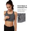 image:imageYvette Front Zip Sports Bras for Women High Support Impact Supportive Running Bra with Sewnin Molded Cups for Large BustGrey