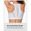 image:imageYvette Front Zip Sports Bras for Women High Support Impact Supportive Running Bra with Sewnin Molded Cups for Large BustWhite