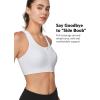 image:imageYvette Front Zip Sports Bras for Women High Support Impact Supportive Running Bra with Sewnin Molded Cups for Large BustWhite