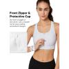image:imageYvette Front Zip Sports Bras for Women High Support Impact Supportive Running Bra with Sewnin Molded Cups for Large BustWhite