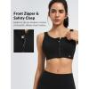 image:imageYvette Front Zipper Sports Bras for Women High Impact Support for Large Breasts Supportive Running Sports Bra Sewnin PadsBlack