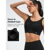 image:imageYvette Front Zipper Sports Bras for Women High Impact Support for Large Breasts Supportive Running Sports Bra Sewnin PadsBlack