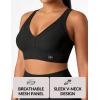 image:imageYvette Sports Bras for Women High Impact Support Sleek VNeck with Adjustable Criss Cross Straps for RunningampWorkoutBlack